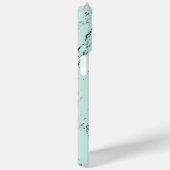 Coques Case-Mate iPhone Motif en marbre noir gris sur mesure en vert (Verso / Droite)