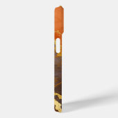 Coques Case-Mate iPhone Motif en marbre orange avec or (Verso / Droite)