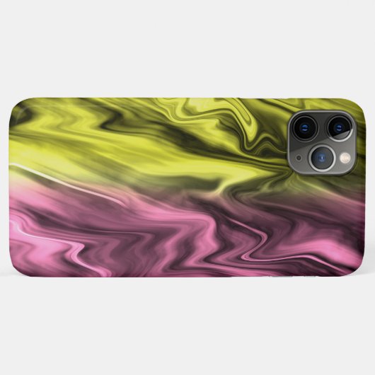 Coques Case-Mate iPhone Motif en marbre rose jaune (Dos (Horizontal))