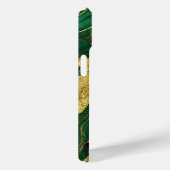 Coques Case-Mate iPhone Motif en marbre vert avec or (Verso / Droite)