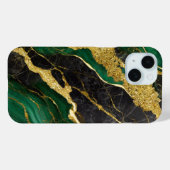 Coques Case-Mate iPhone Motif en marbre vert avec or (Verso (horizontal))