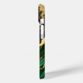 Coques Case-Mate iPhone Motif en marbre vert avec or (Verso / Gauche)