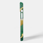 Coques Case-Mate iPhone Motif en marbre vert avec or (Verso / Gauche)