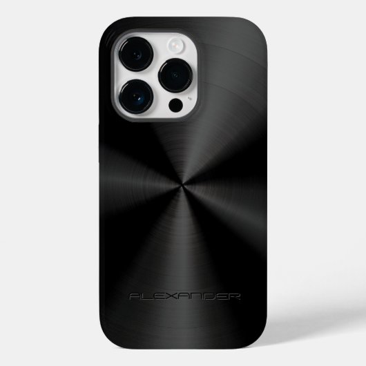 Coques Case-Mate iPhone Motif en métal noir en acier inoxydable Look 3 (Verso)