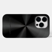 Coques Case-Mate iPhone Motif en métal noir en acier inoxydable Look 3 (Verso (horizontal))