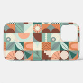 Coques Case-Mate iPhone Motif en mosaïque abstrait et géométrique. (Verso (horizontal))
