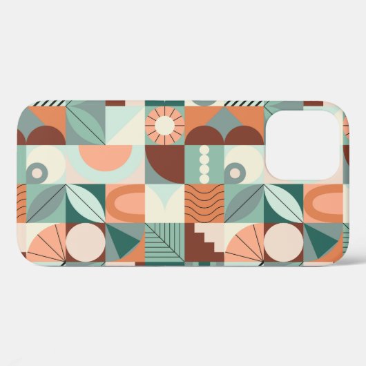 Coques Case-Mate iPhone Motif en mosaïque abstrait et géométrique. (Verso (horizontal))