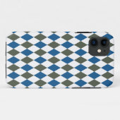 Coques Case-Mate iPhone Motif en mosaïque bleu gris (Dos (Horizontal))