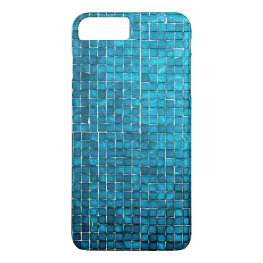 Coques Case-Mate iPhone Motif en mosaïque bleue (Dos)