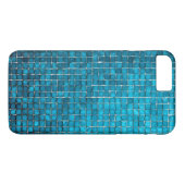 Coques Case-Mate iPhone Motif en mosaïque bleue (Dos (Horizontal))