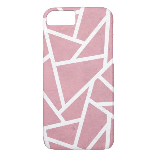 Coques Case-Mate iPhone Motif en mosaïque corail et blanc (Dos)