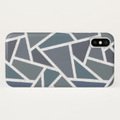 Coques Case-Mate iPhone Motif en mosaïque gris bleu (Dos (Horizontal))