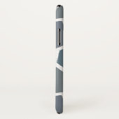 Coques Case-Mate iPhone Motif en mosaïque gris bleu (Dos/Droite)