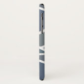 Coques Case-Mate iPhone Motif en mosaïque gris bleu (Dos/Gauche)