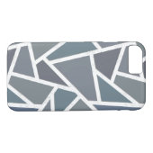 Coques Case-Mate iPhone Motif en mosaïque gris bleu (Dos (Horizontal))