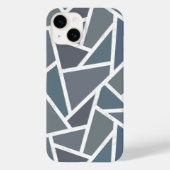 Coques Case-Mate iPhone Motif en mosaïque gris bleu (Verso)