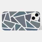 Coques Case-Mate iPhone Motif en mosaïque gris bleu (Verso (horizontal))