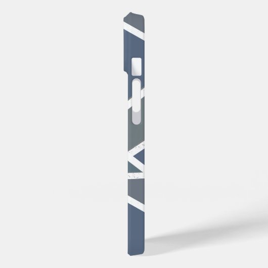 Coques Case-Mate iPhone Motif en mosaïque gris bleu (Verso / Gauche)