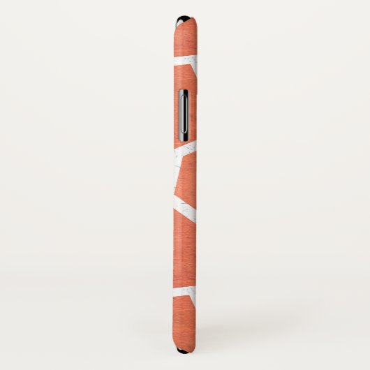 Coques Case-Mate iPhone Motif en mosaïque orange mandarin (Dos/Droite)