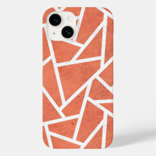 Coque Pour iPhone 14 Motif en mosaïque orange mandarin