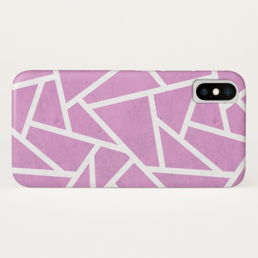 Coques Case-Mate iPhone Motif en mosaïque rose et blanc (Dos (Horizontal))