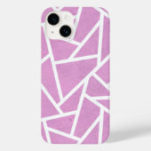 Coques Case-Mate iPhone Motif en mosaïque rose et blanc (Verso)
