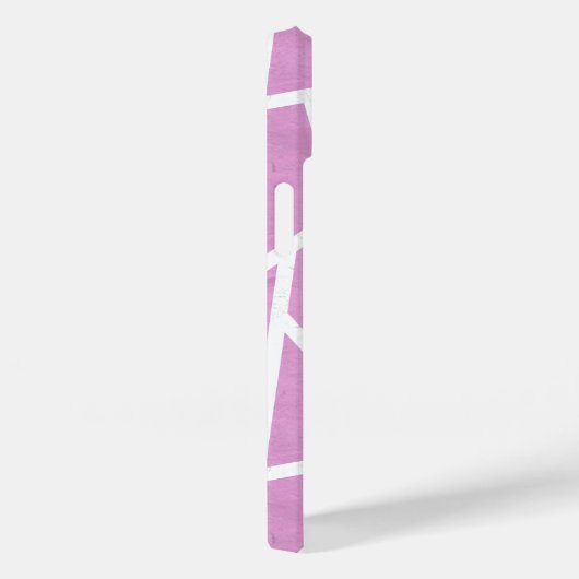 Coques Case-Mate iPhone Motif en mosaïque rose et blanc (Verso / Droite)