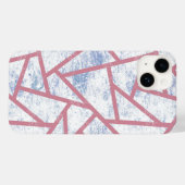 Coques Case-Mate iPhone Motif en mosaïque rose et bleu (Verso (horizontal))