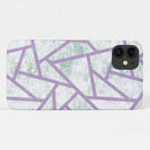 Coques Case-Mate iPhone Motif en mosaïque vert clair et lavande (Dos (Horizontal))