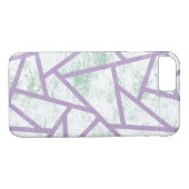 Coques Case-Mate iPhone Motif en mosaïque vert clair et lavande (Dos (Horizontal))