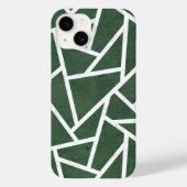Coques Case-Mate iPhone Motif en mosaïque verte et blanche (Verso)