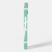 Coques Case-Mate iPhone Motif en mosaïque verte et blanche (Verso / Droite)