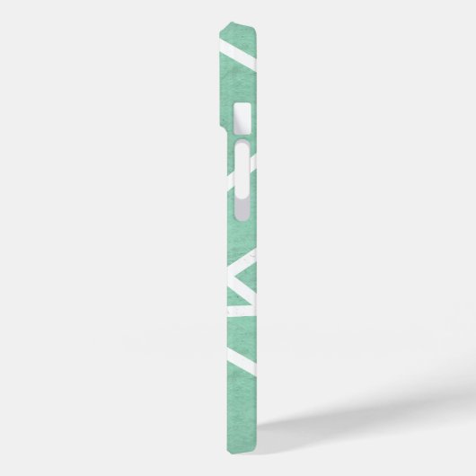 Coques Case-Mate iPhone Motif en mosaïque verte et blanche (Verso / Gauche)