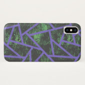 Coques Case-Mate iPhone Motif en mosaïque violet et verte (Dos (Horizontal))