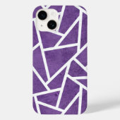 Coques Case-Mate iPhone Motif en mosaïque violette et blanche (Verso)