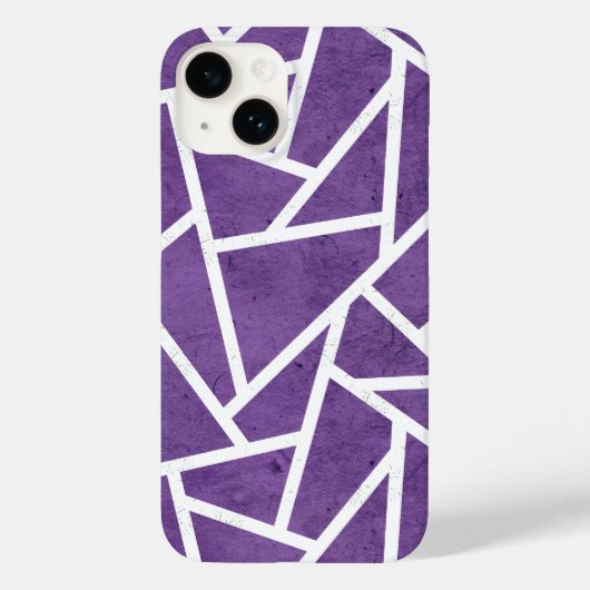 Coques Case-Mate iPhone Motif en mosaïque violette et blanche (Verso)