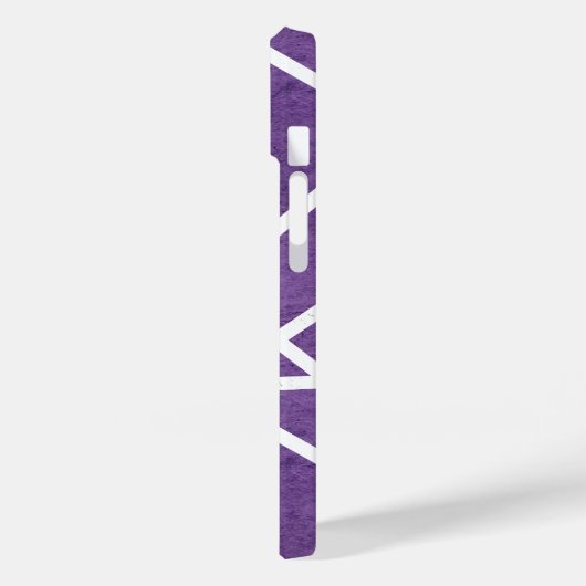 Coques Case-Mate iPhone Motif en mosaïque violette et blanche (Verso / Gauche)