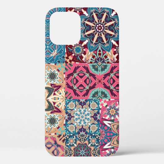 Coques Case-Mate iPhone Motif en patchwork floral sans couture. Vérificate (Verso)