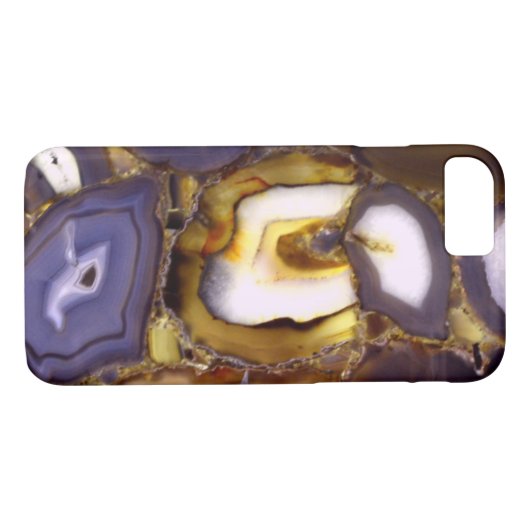 Coques Case-Mate iPhone Motif en pierre blanche Brown violet (Dos (Horizontal))