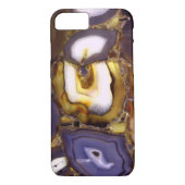 Coques Case-Mate iPhone Motif en pierre blanche Brown violet (Dos)