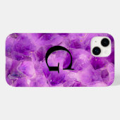 Coques Case-Mate iPhone Motif en pierre de Gem, Améthyste et Onyx noir (Verso (horizontal))