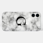 Coques Case-Mate iPhone Motif en pierre de Gem, gris / gris marbre & noir  (Verso (horizontal))