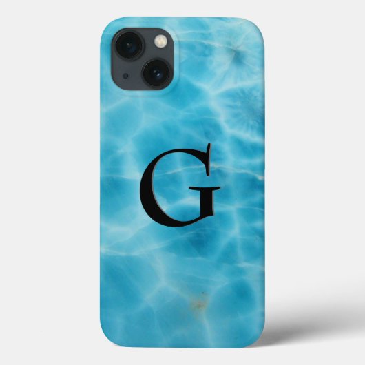 Coques Case-Mate iPhone Motif en pierre de Gem, Larimar bleu et Onyx noir (Verso)