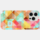 Coques Case-Mate iPhone Motif en polygone rose pâle Aqua bleu personnalisé (Verso (horizontal))