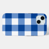 Coques Case-Mate iPhone Motif en vichy bleu (Verso (horizontal))