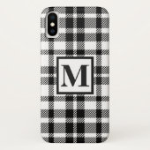 Coques Case-Mate iPhone Motif En vichy noir et blanc (Dos)