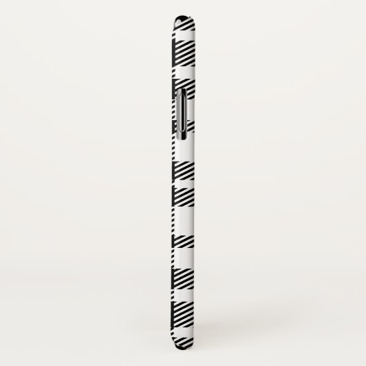 Coques Case-Mate iPhone Motif En vichy noir et blanc (Dos/Droite)