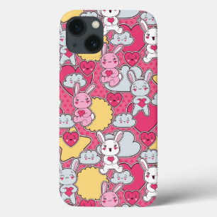 iPhone 13 Case Motif enfant de Kawaii avec de mignons Doodles