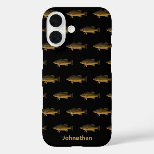 Coques iPhone 16 Motif et nom de l'achigan à grande bouche