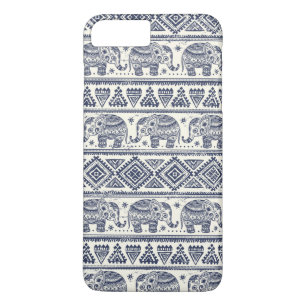Coques Pour iPhone Motif ethnique bleu d'éléphant